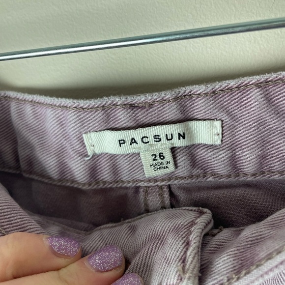 Pacsun Women's Purple Lavender Denim Mini Skirt Size 26 - Picture 3 of 6